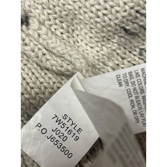 Lucky Brand White Grey Drape Open Front Cardigan Sweater Women's Size Large - Picture 9 of 9